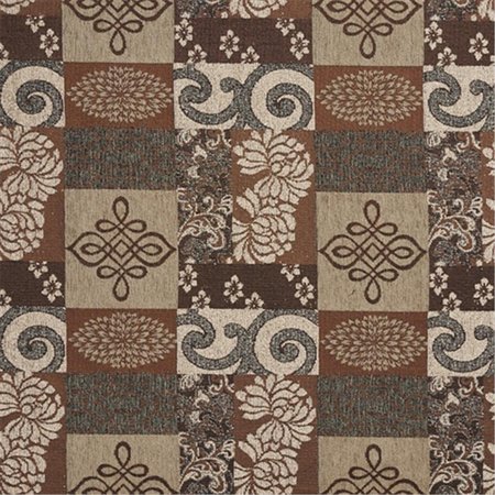 FINEFABRICS 54 in. Wide Brown And Beige, Large Scale Chenille Upholstery Fabric FI59954